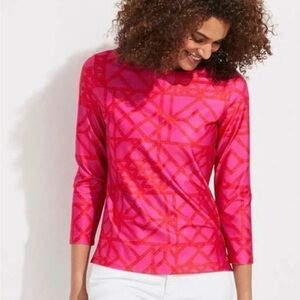 Vineyard Vines Pink Patterned Blouse